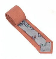 Floral Accent Cotton Tie - Classic Solid with Hidden Detail