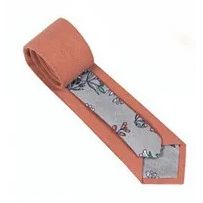 Floral Accent Cotton Tie - Classic Solid with Hidden Detail