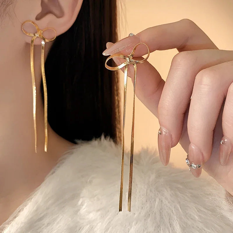 Bloom Ribbon Bow Earrings - Tarnish-Free, 18K Plated, Hypoallergenic