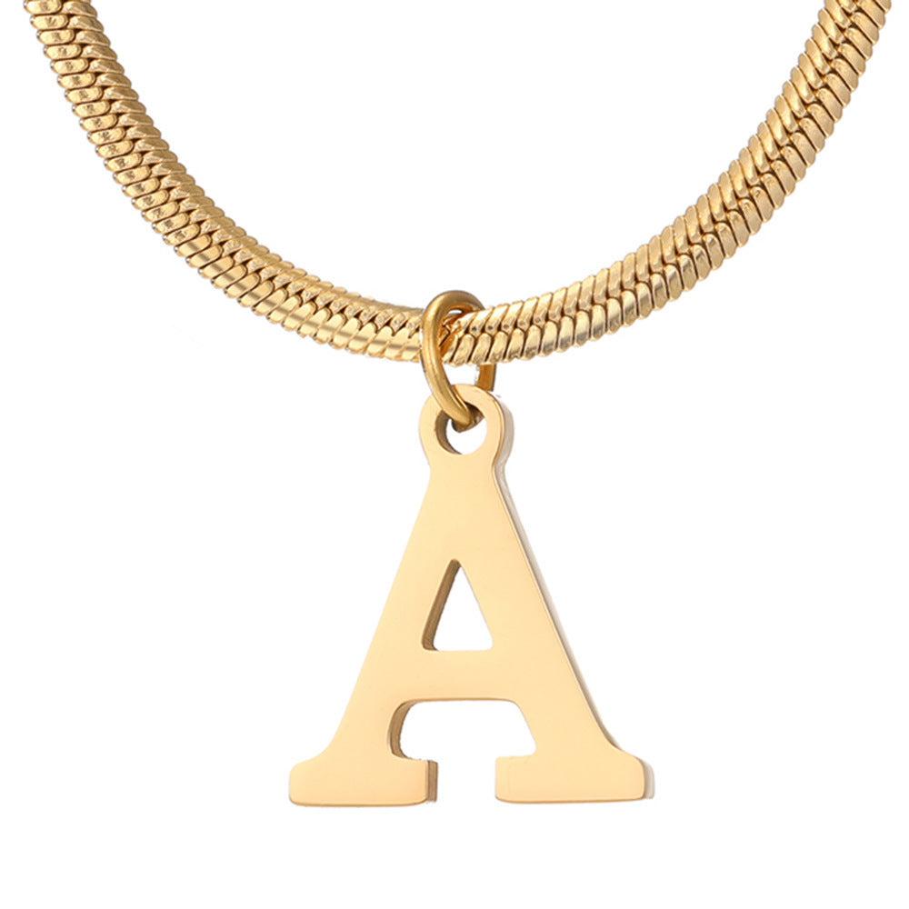 Bloom Initial Necklace – Gold-Plated Snake Chain image 4