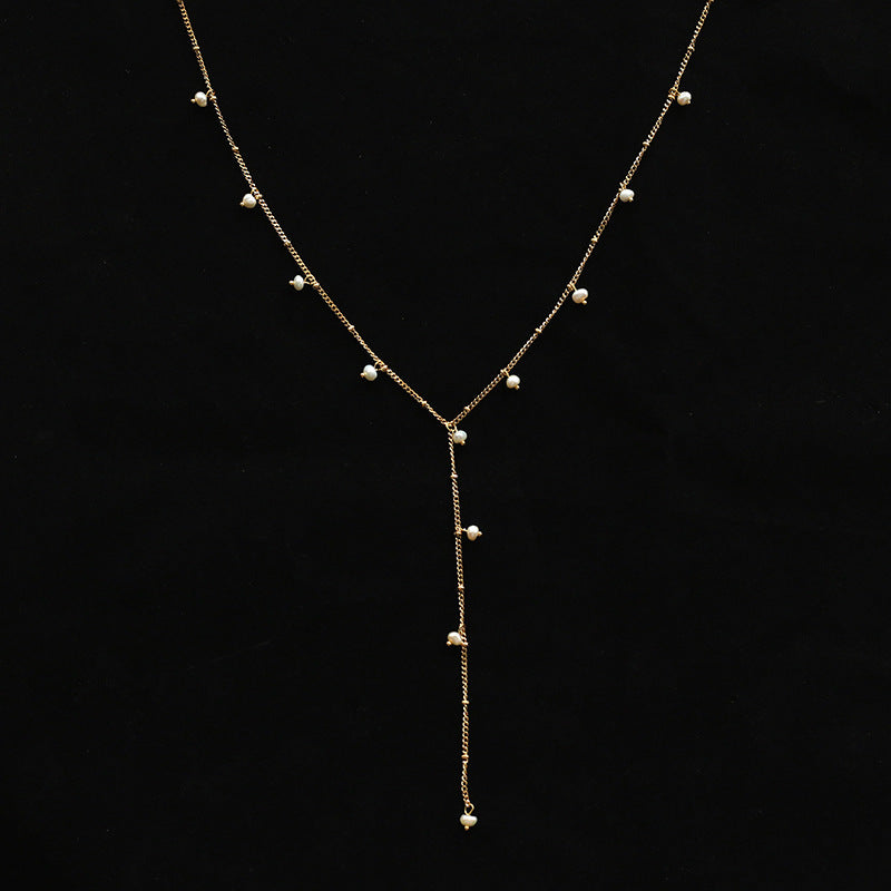 Gypsophila Bloom Station Necklace – Delicate Pearls image 0