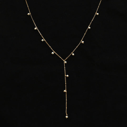 Gypsophila Bloom Station Necklace – Delicate Pearls image 0