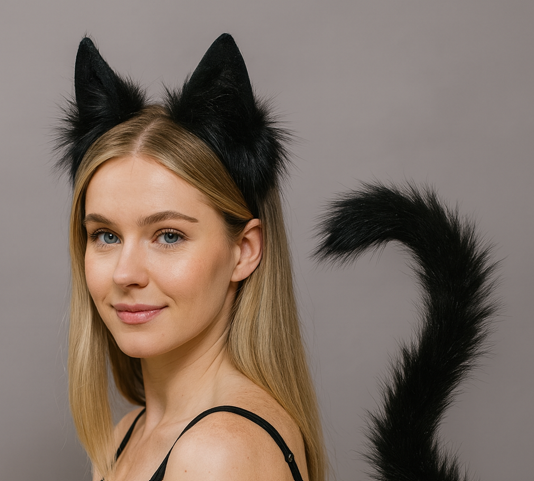 Feline Bloom Costume Set – Luxe Ears & Tail image 2