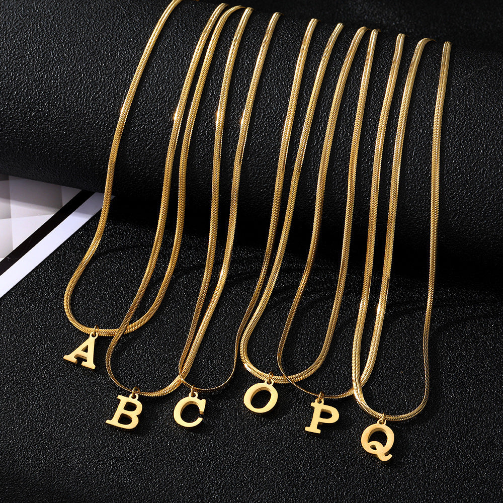 Bloom Initial Necklace – Gold-Plated Snake Chain image 2