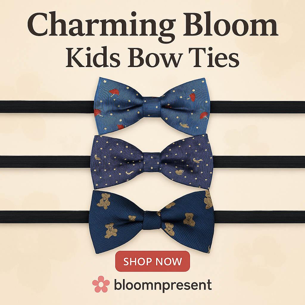 Charming Bloom Kids Bow Ties – Teddy, Dot & Umbrella image 7