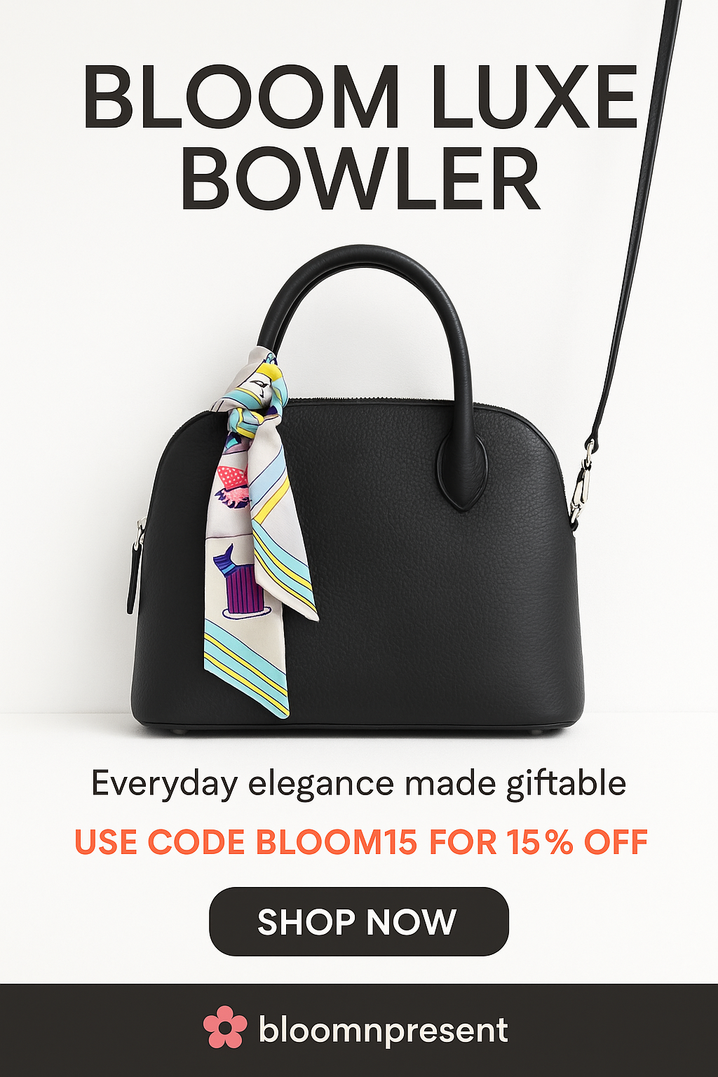 Bloom Luxe Bowler – Genuine Cowhide Bag image 3