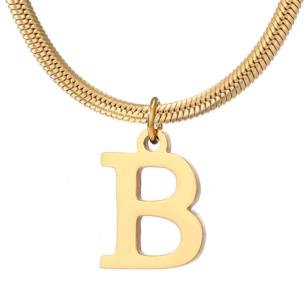 Bloom Initial Necklace – Gold-Plated Snake Chain image 6