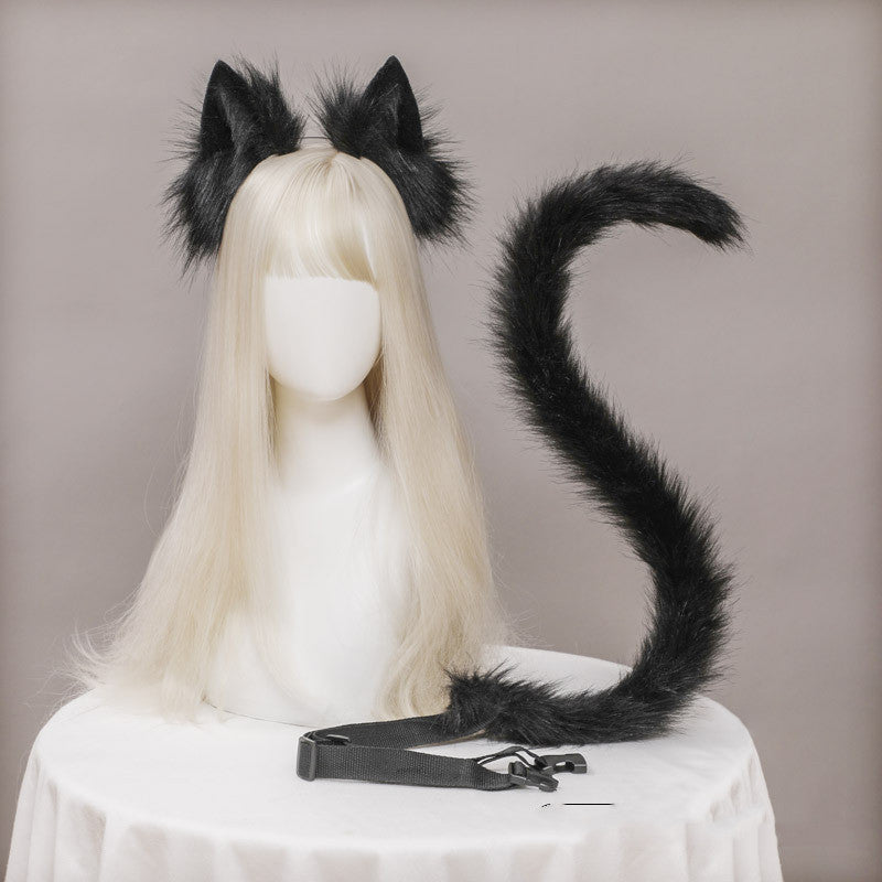 Feline Bloom Costume Set – Luxe Ears & Tail - Black image