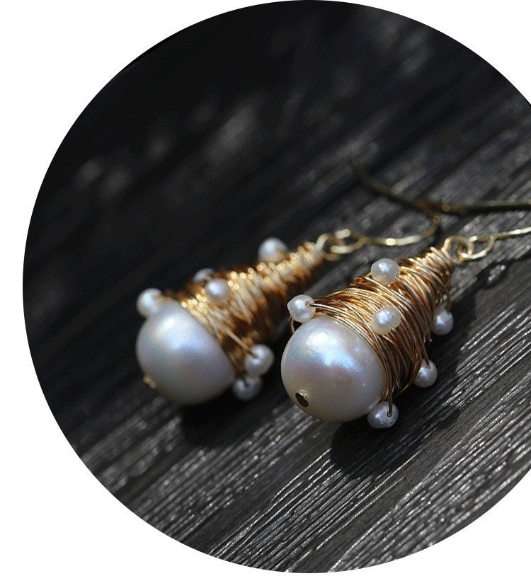 Lustre Bloom Pearl Drops – Handcrafted Elegance image 2