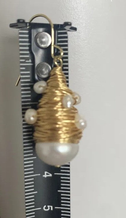 Lustre Bloom Pearl Drop Earrings — Handcrafted Freshwater Pearls