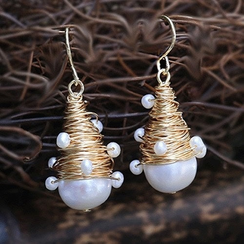 Lustre Bloom Pearl Drops – Handcrafted Elegance image 3