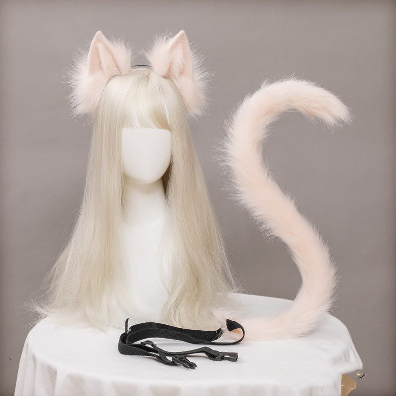 Feline Bloom Costume Set – Luxe Ears & Tail - Pink image