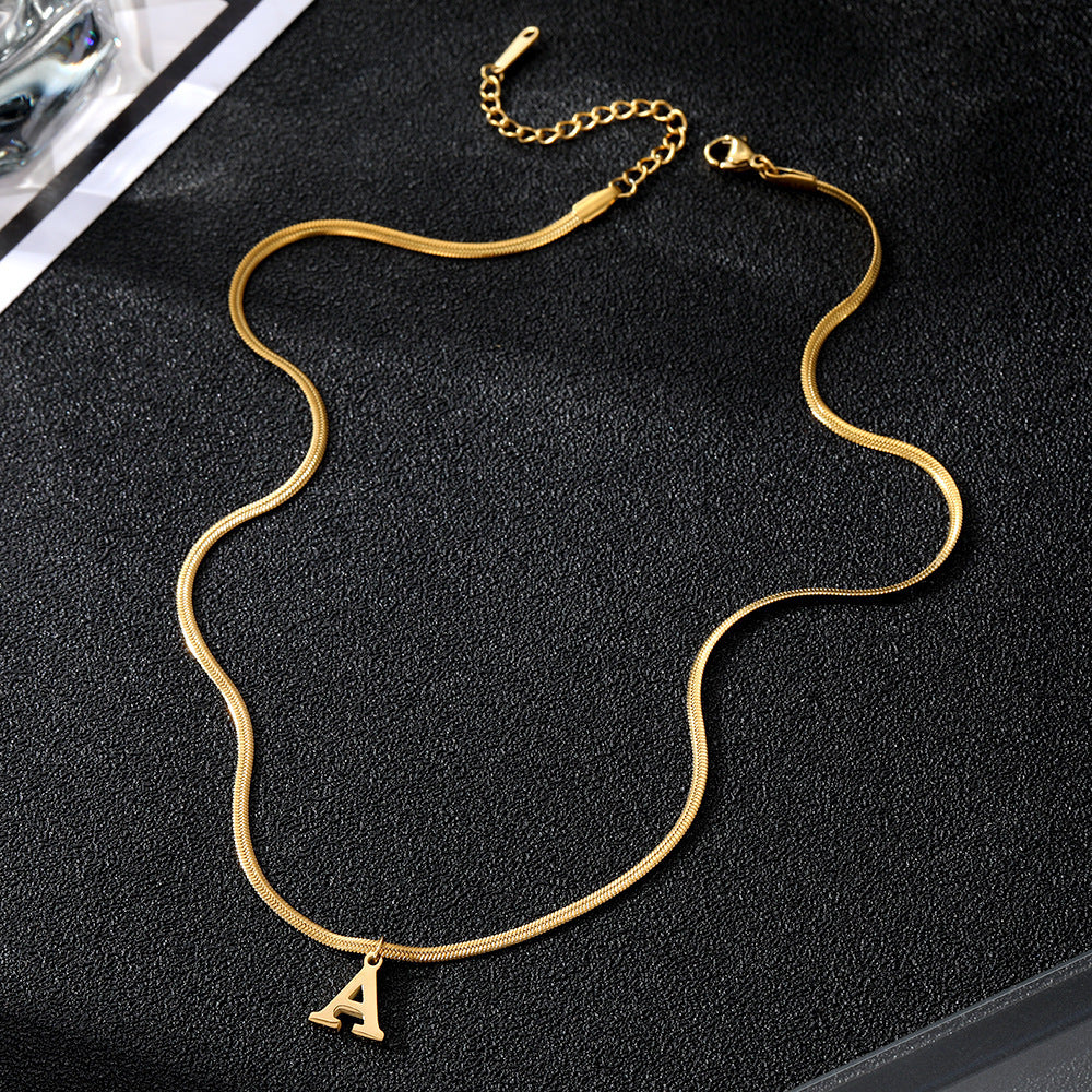 Bloom Initial Necklace – Gold-Plated Snake Chain image 3