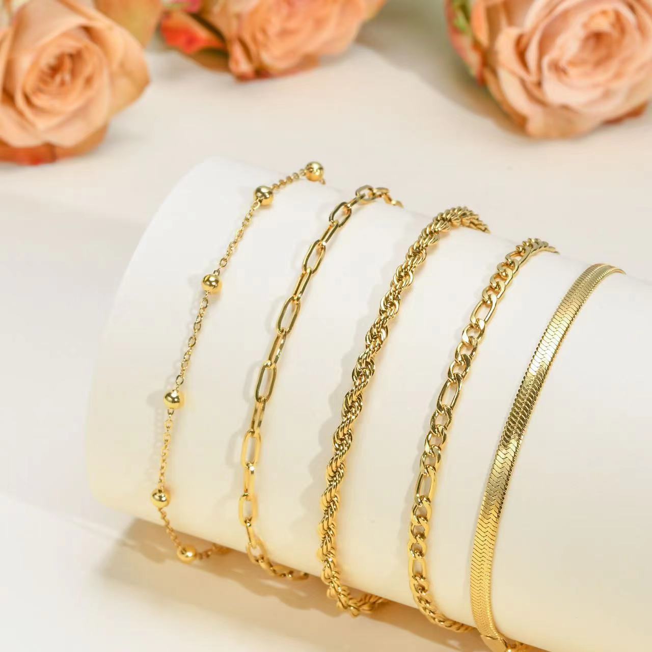 Mix & Match Bloom Gold Bracelets - Tarnish-Free Gold Bracelet – Non-Fading Everyday Luxury image 5