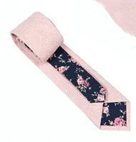 Floral Accent Cotton Tie - Classic Solid with Hidden Detail